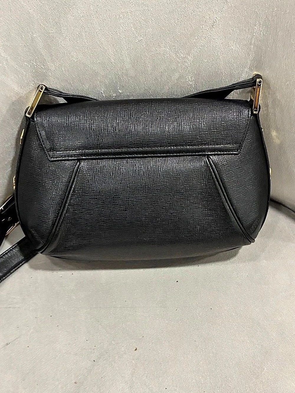 MCM Black Shoulder Bag Gold-Tone Hardware